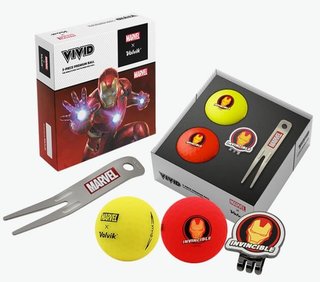Volvik VIVID MARVEL IRONMAN palline da golf, mix di colori