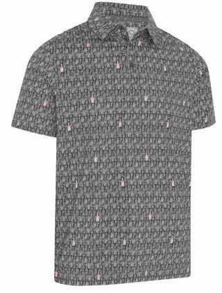 Callaway All-Over Scotch Novelty Print polo da uomo, asphalt