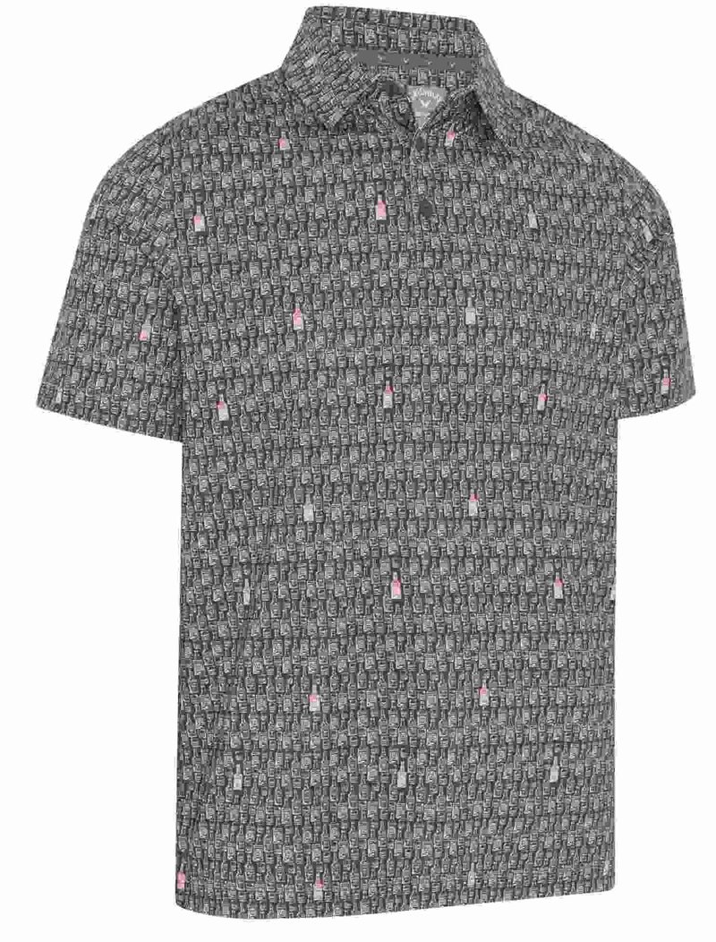 Callaway All-Over Scotch Novelty Print polo da uomo, asphalt
