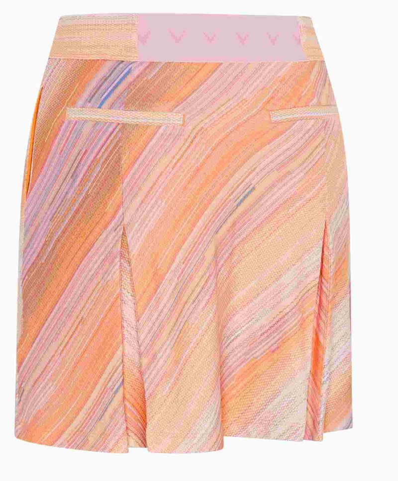 Callaway Striped Pleated 17" gonna da donna, papaya