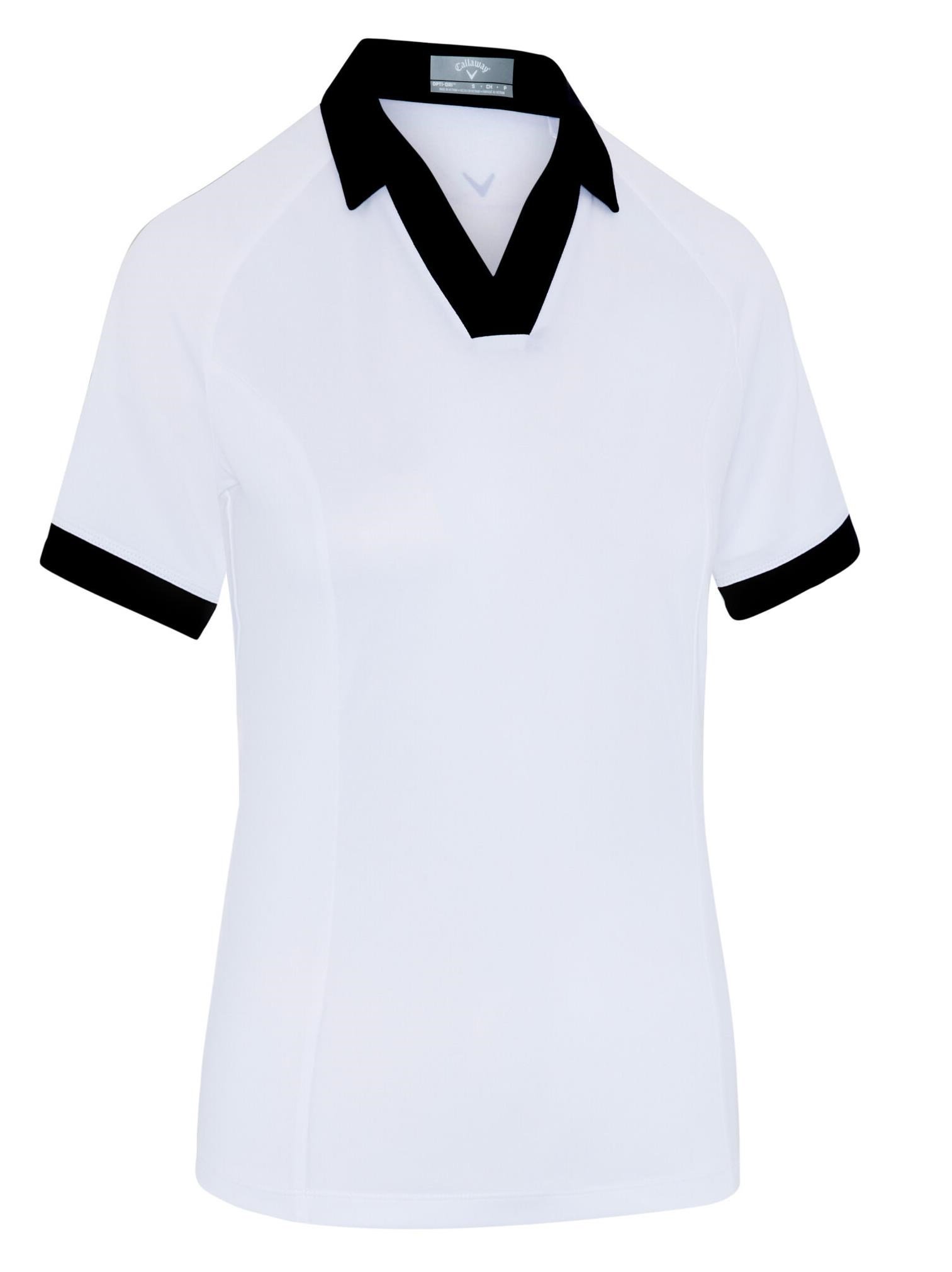 Callaway V-Placket Colorblock polo da donna, brilliant white/caviar