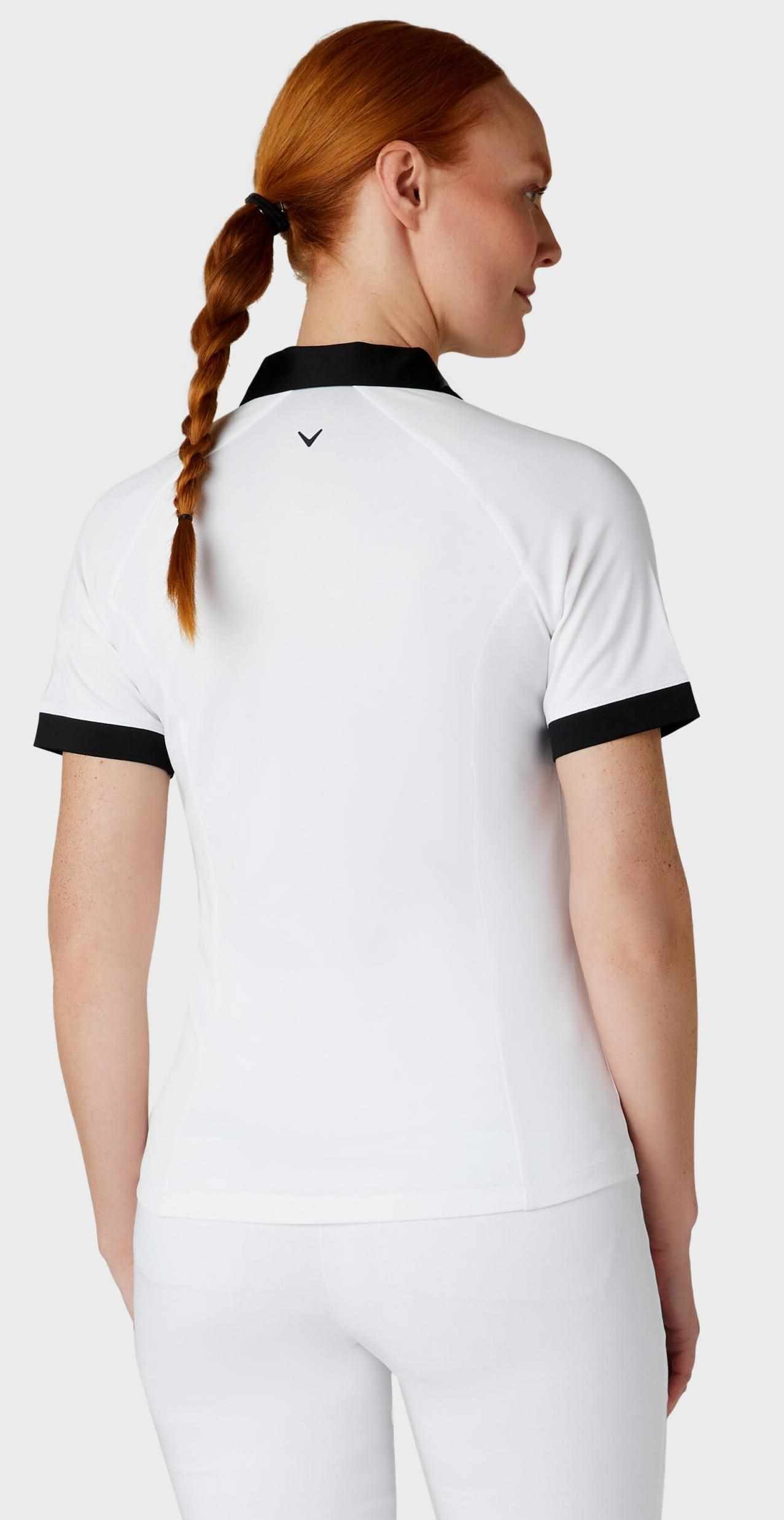 Callaway V-Placket Colorblock polo da donna, brilliant white/caviar