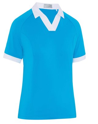 Callaway V-Placket Colorblock polo donna, vivid blue