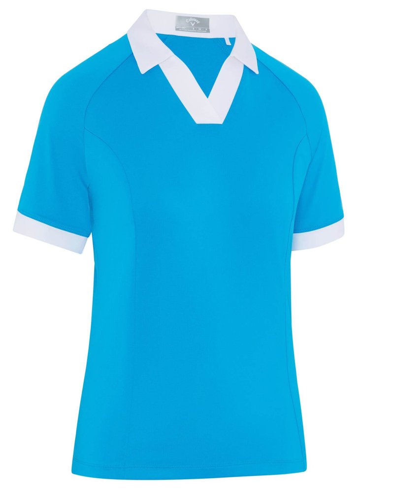 Callaway V-Placket Colorblock polo donna, vivid blue