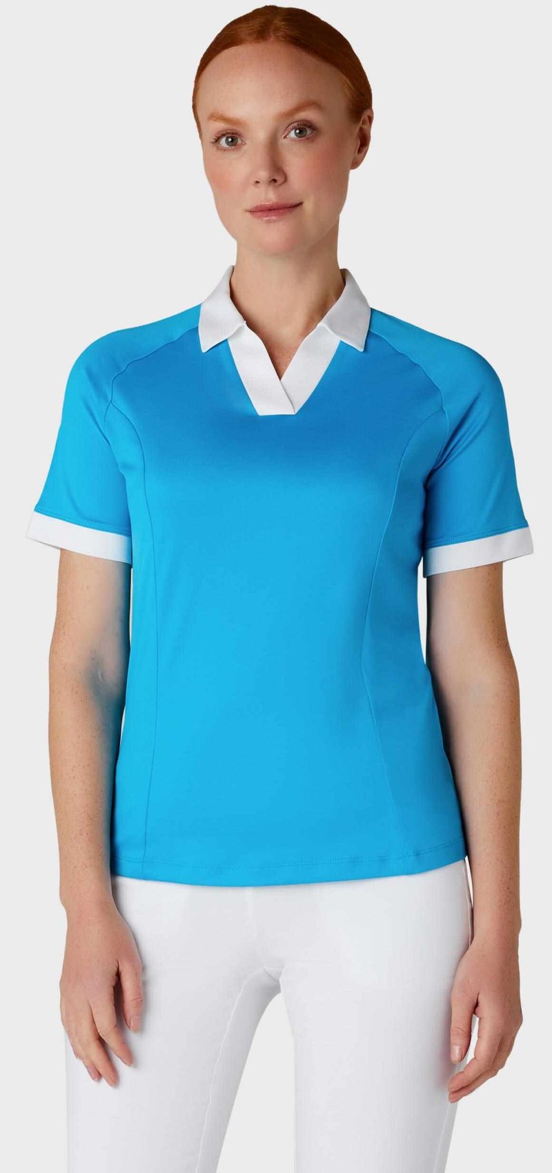 Callaway V-Placket Colorblock polo donna, vivid blue