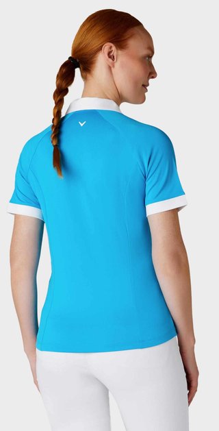 Callaway V-Placket Colorblock polo donna, vivid blue