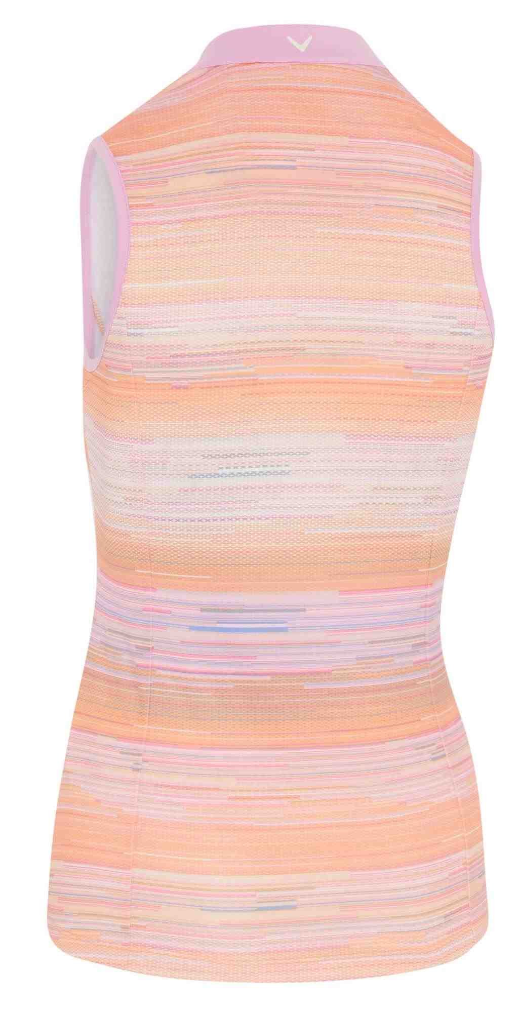 Callaway Striped Sleeveless polo da donna, papaya