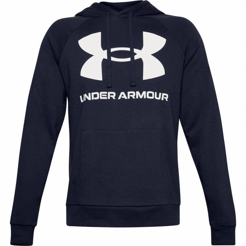 Under Armour Rival Fleece Big Logo felpa da uomo, midnight navy