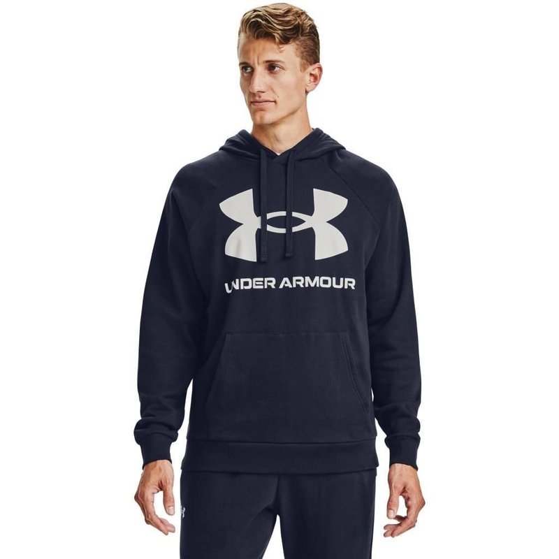 Under Armour Rival Fleece Big Logo felpa da uomo, midnight navy
