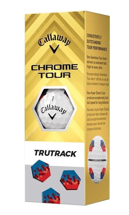 Callaway Chrome Tour TruTrack palline da golf, blu/rosse