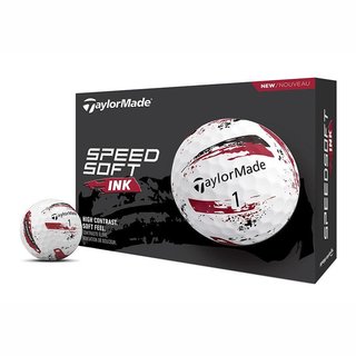 TaylorMade SpeedSoft Ink palline da golf (12 palline), rosse