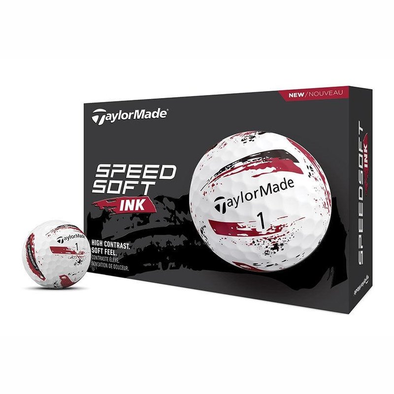 TaylorMade SpeedSoft Ink palline da golf (12 palline), rosse