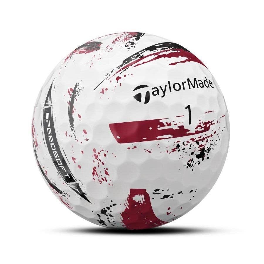 TaylorMade SpeedSoft Ink palline da golf (12 palline), rosse