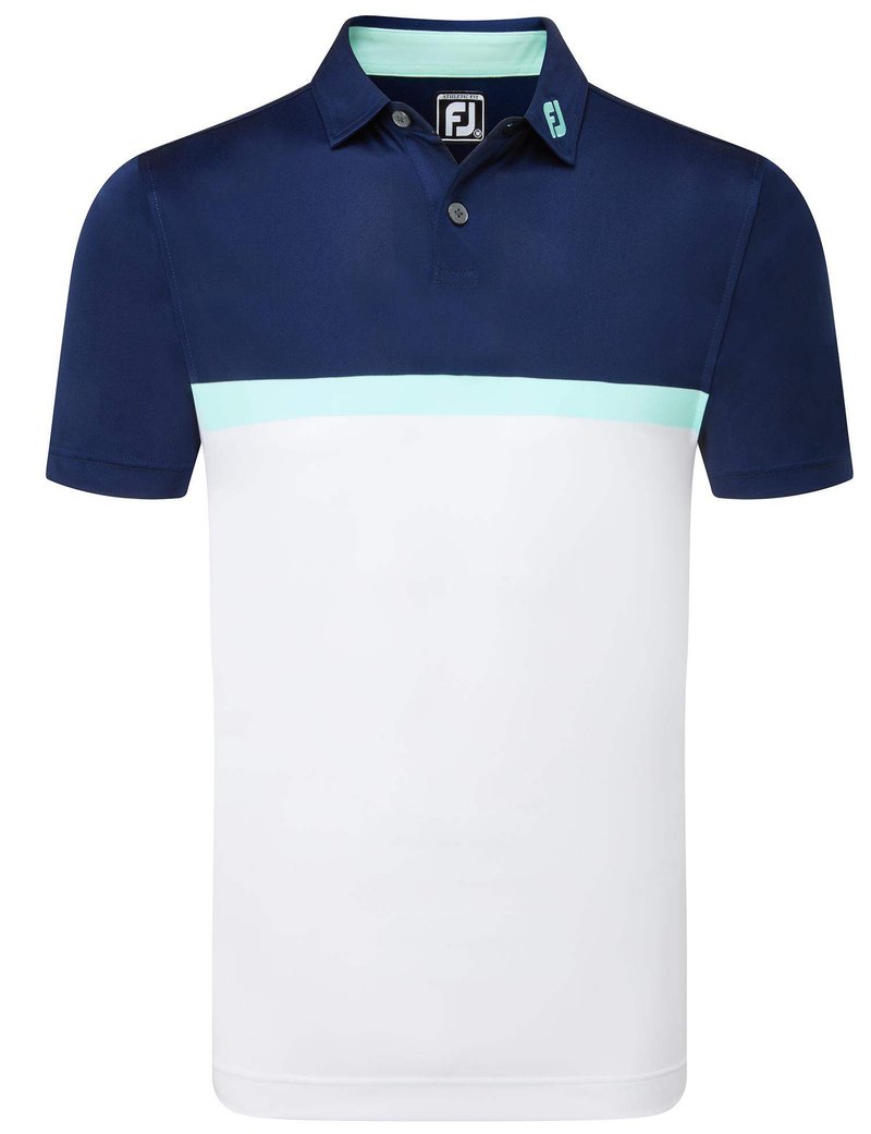 FootJoy Colour Block Lisle polo da uomo, bianco