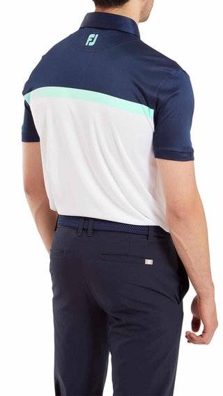 FootJoy Colour Block Lisle polo da uomo, bianco