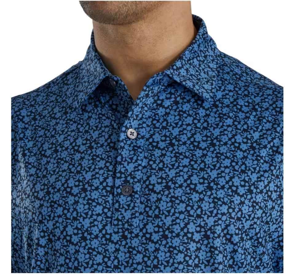 FootJoy Painted Floral Lisle polo uomo, navy