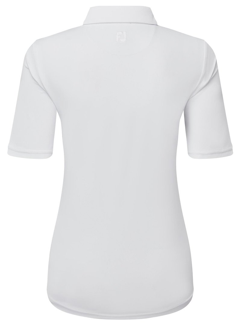 FootJoy Half-Sleeve Pique polo da donna, bianco