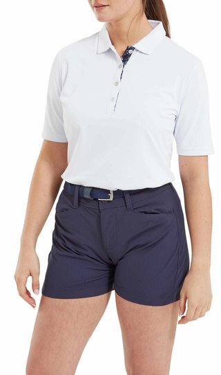 FootJoy Half-Sleeve Pique polo da donna, bianco