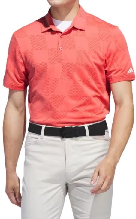 Adidas Textured polo uomo, preloved scarlet