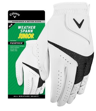 Callaway Weather Spann guanto da golf junior, bianco