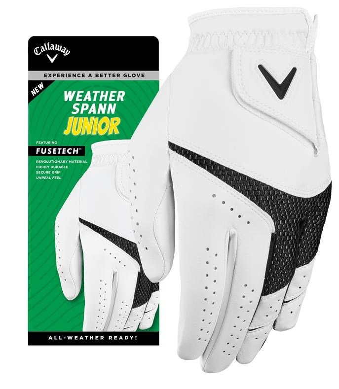 Callaway Weather Spann guanto da golf junior, bianco