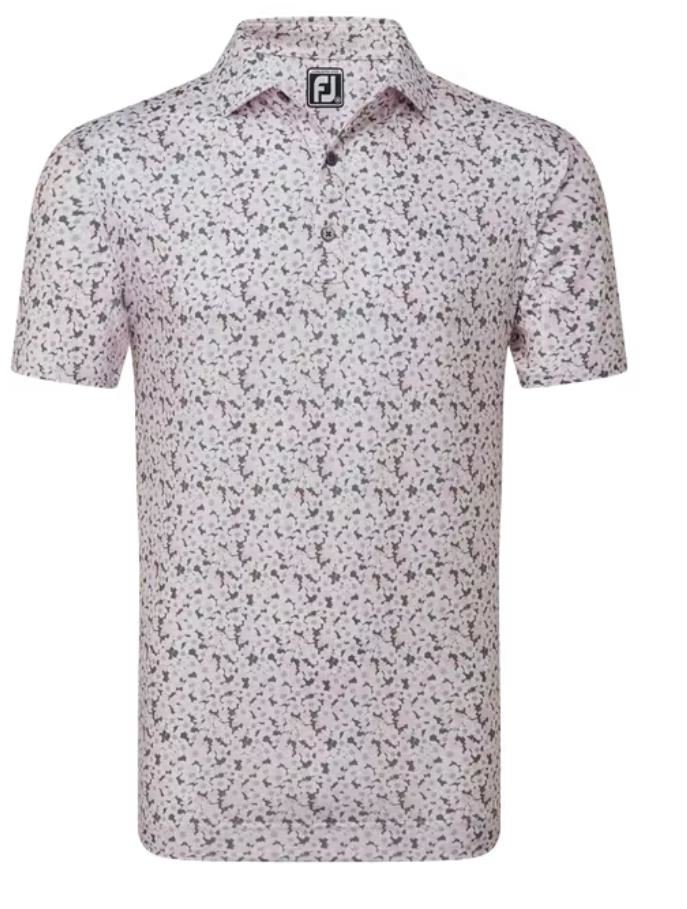 FootJoy Primrose Print Lisle polo da uomo, rosa chiaro