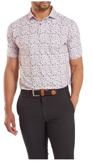 FootJoy Primrose Print Lisle polo da uomo, rosa chiaro
