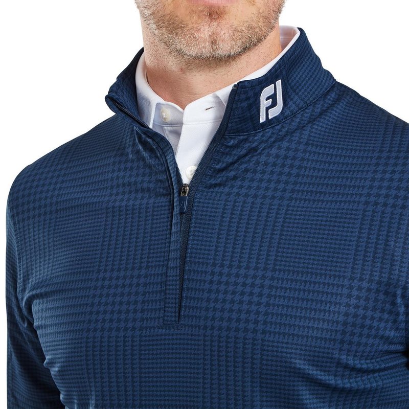 FootJoy Glen Plaid Print Chill-Out felpa uomo, navy