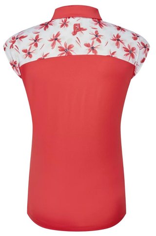 FootJoy Blocked Floral Print Lisle polo da donna, rosso
