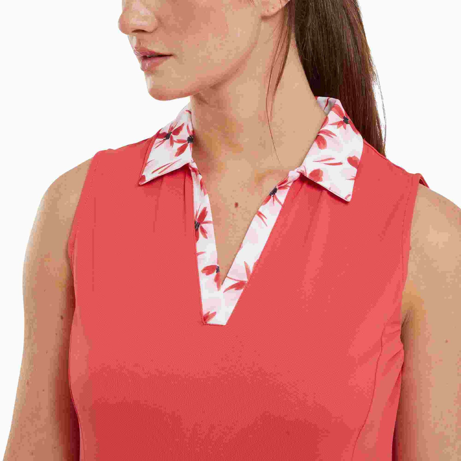 FootJoy Floral Trim abito da golf 2024, rosso
