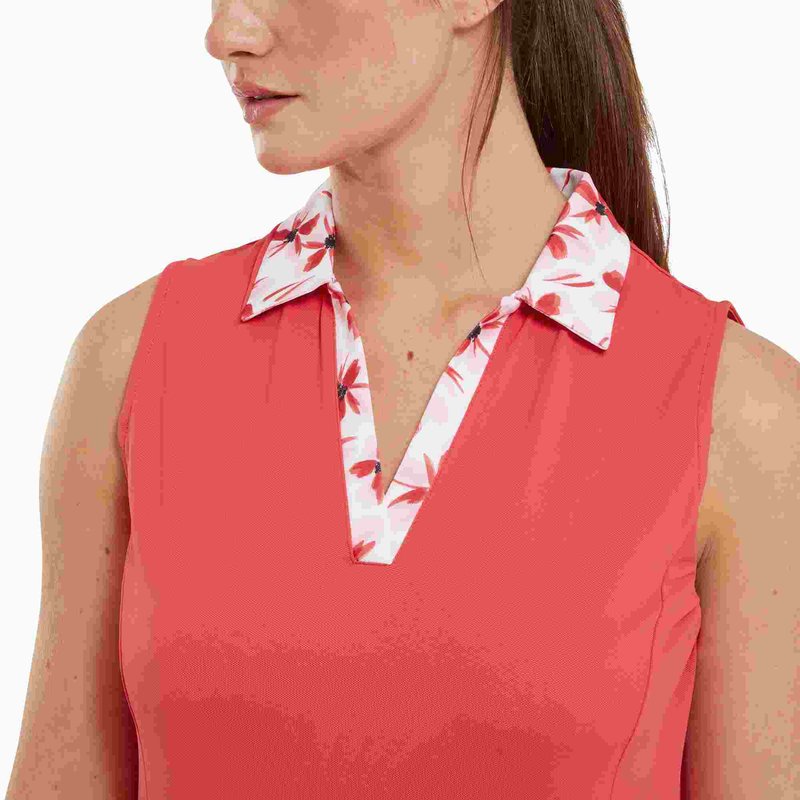 FootJoy Floral Trim abito da golf 2024, rosso