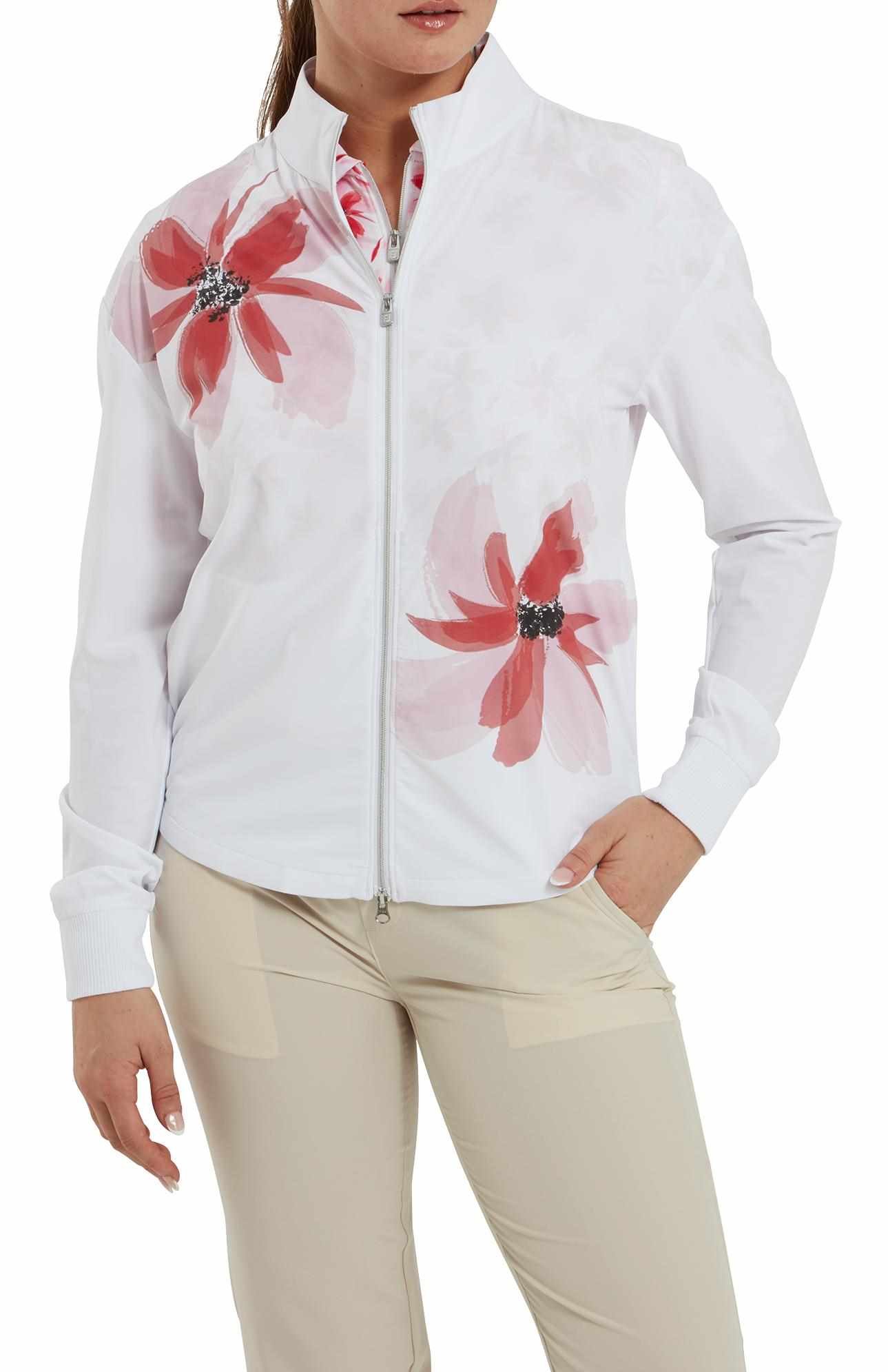 FootJoy Lightweight Full-Zip giacca donna, bianco/rosa