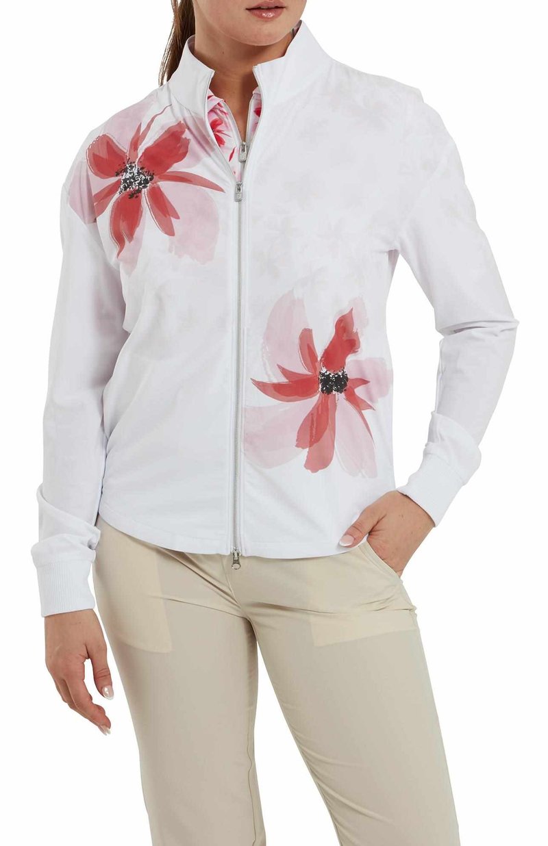 FootJoy Lightweight Full-Zip giacca donna, bianco/rosa