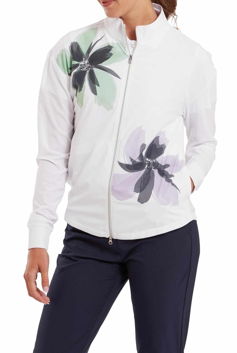 FootJoy Lightweight Full-Zip giacca donna, bianco/lavanda