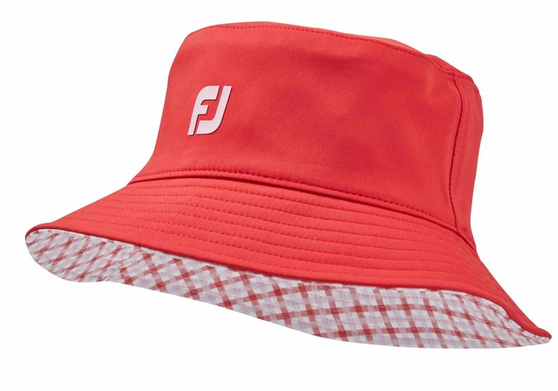 FootJoy Reversible cappello da sole donna, rosso/gingham