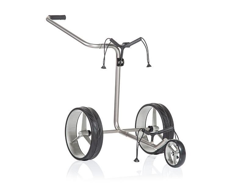JuCad Junior Stainless Steel carrello manuale a 3 ruote + borsa JTT, argento