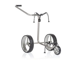 JuCad Junior Stainless Steel carrello manuale a 3 ruote + borsa JTT, argento