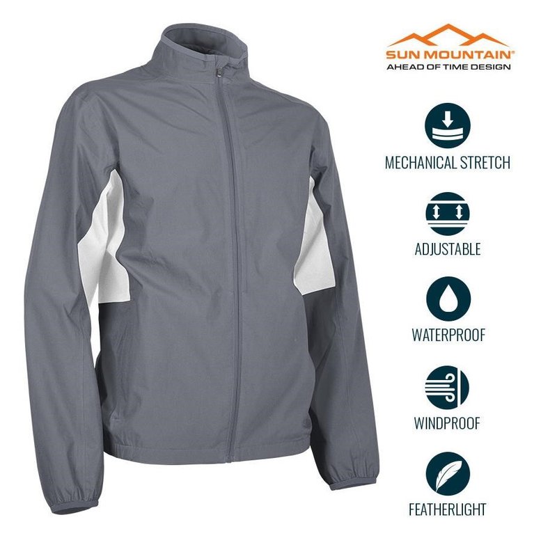 Sun Mountain Monsoon giacca impermeabile da uomo, cadet/white