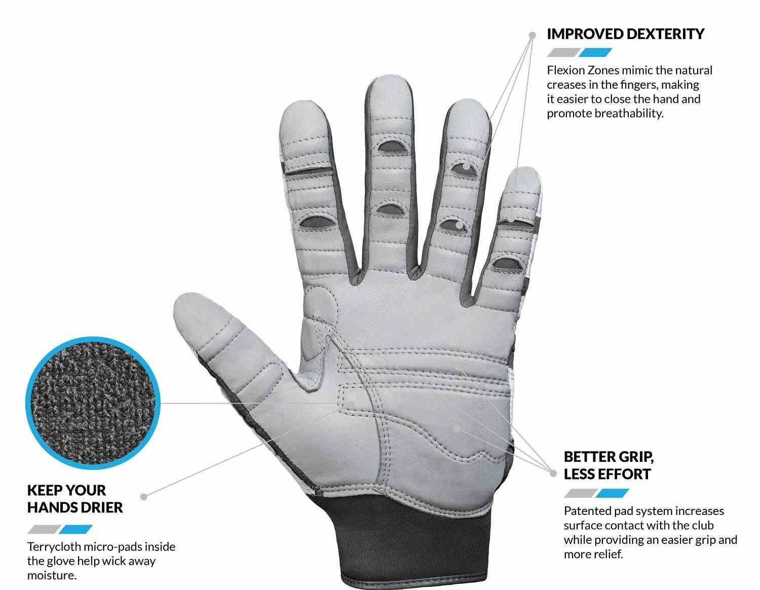 Bionic Relief Grip 2.0 guanto da golf uomo, bianco