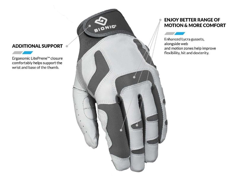 Bionic Relief Grip 2.0 guanto da golf uomo, bianco