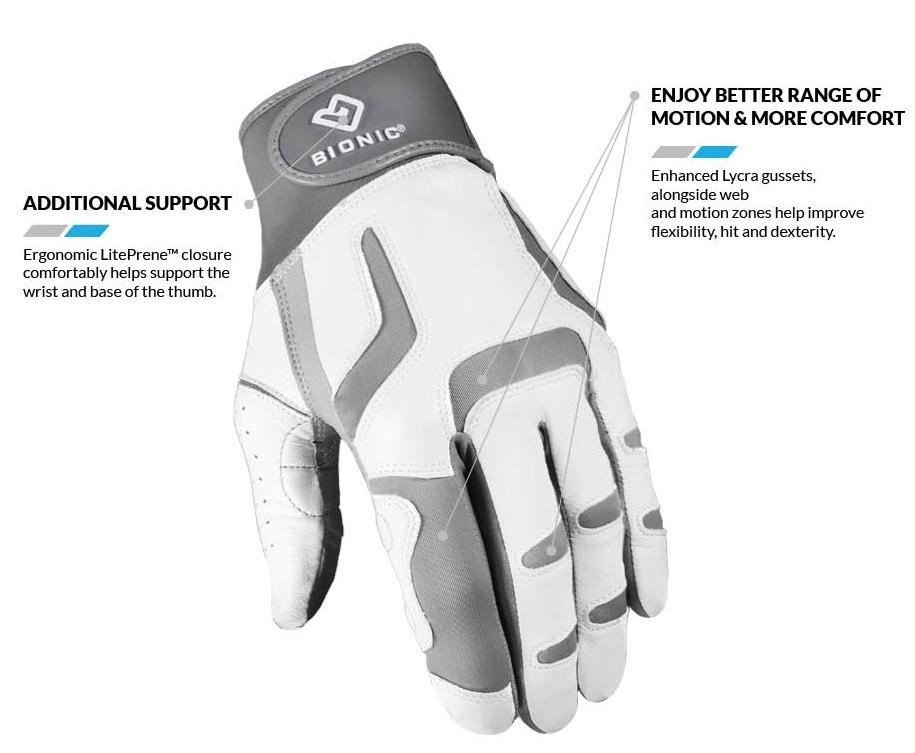 Bionic Relief Grip 2.0 guanto da golf donna, bianco