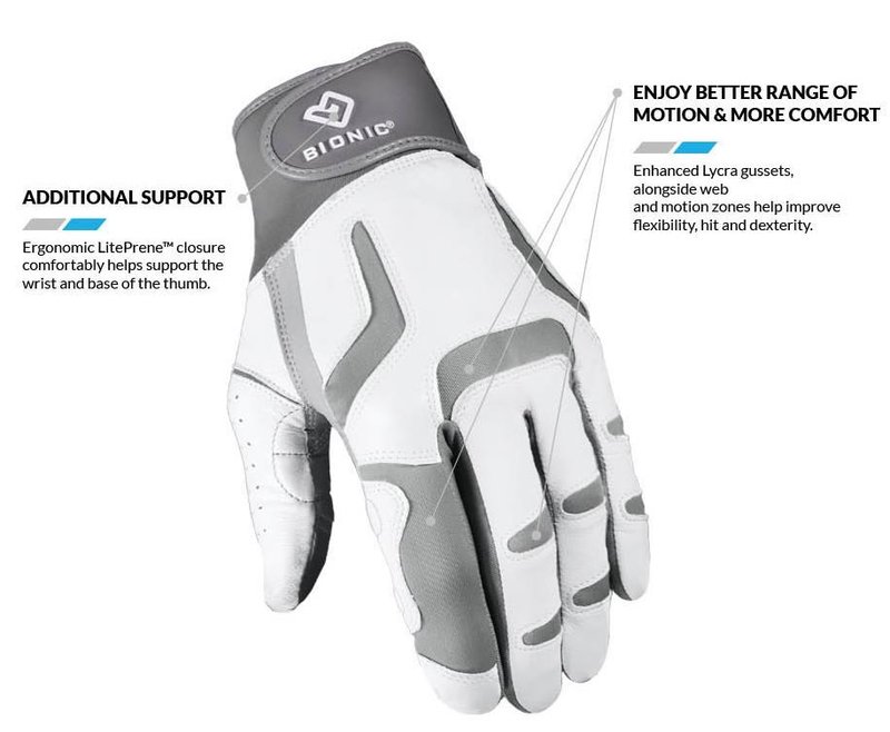 Bionic Relief Grip 2.0 guanto da golf donna, bianco
