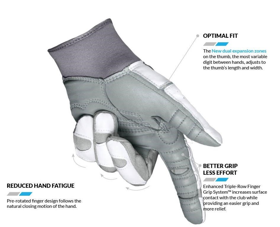 Bionic Relief Grip 2.0 guanto da golf donna, bianco