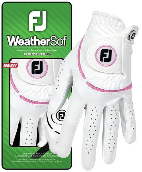 FootJoy WeatherSof guanto da golf donna, bianco/rosa