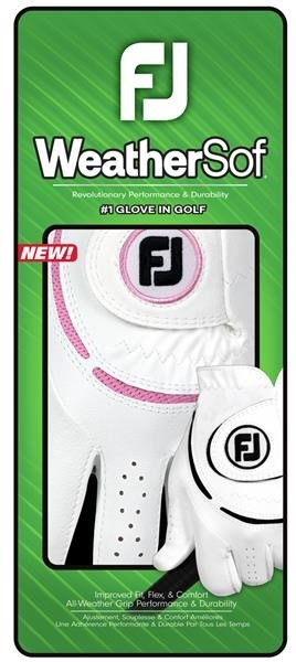 FootJoy WeatherSof guanto da golf donna, bianco/rosa