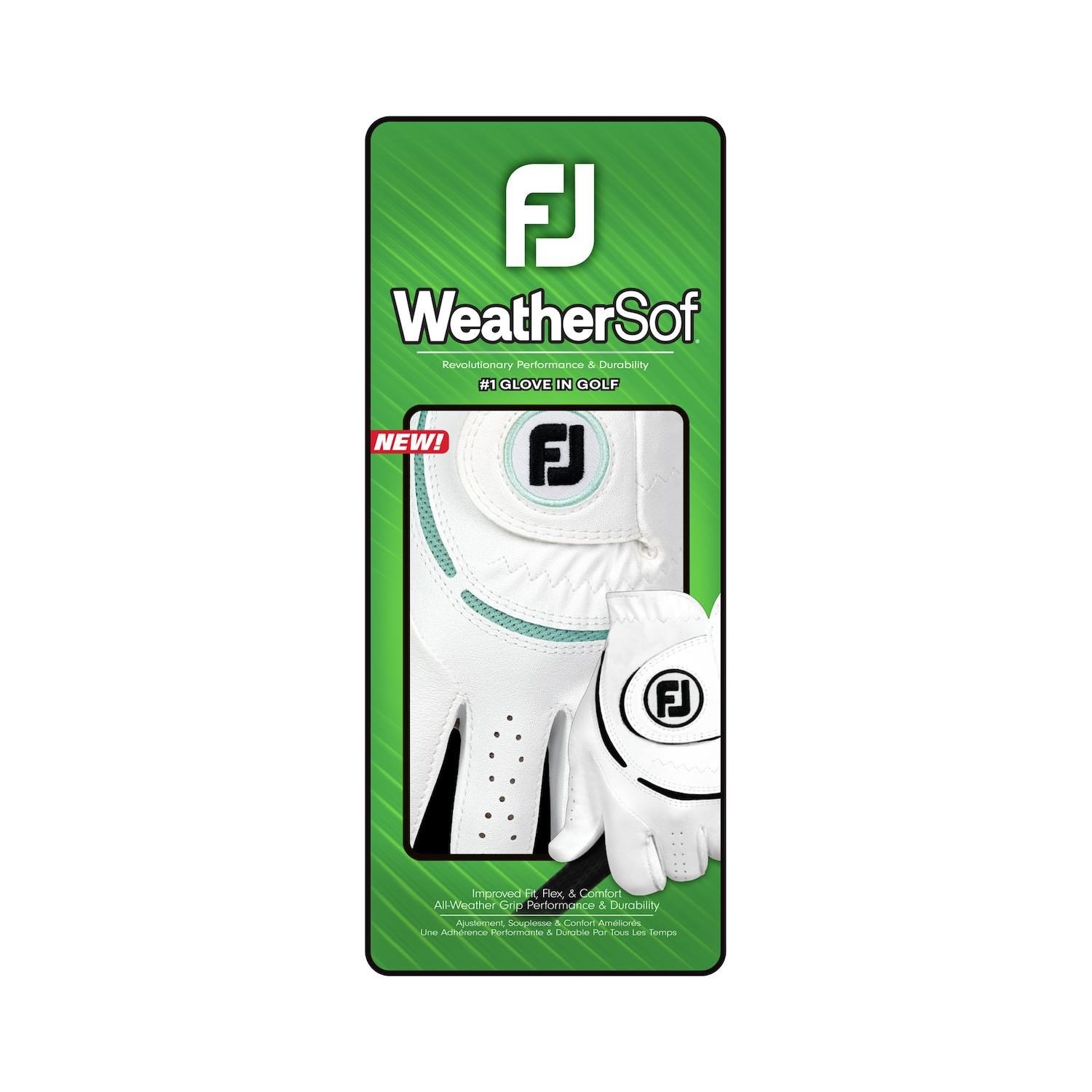 Footjoy WeatherSof guanto da golf donna, bianco/sea glass