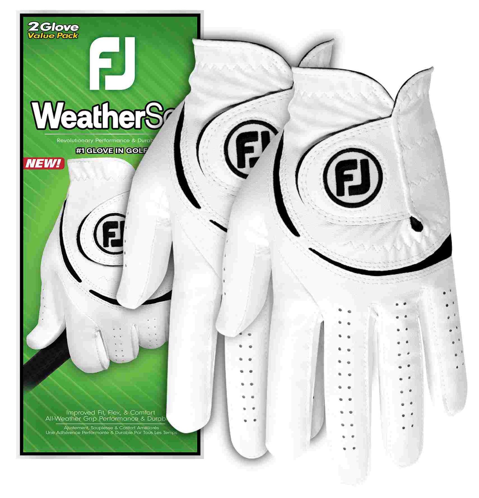 Footjoy FootJoy WeatherSof guanti da golf uomo, bianco/nero