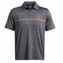 Under Armour Playoff 3.0 Stripe polo uomo, nero/rosso solstice