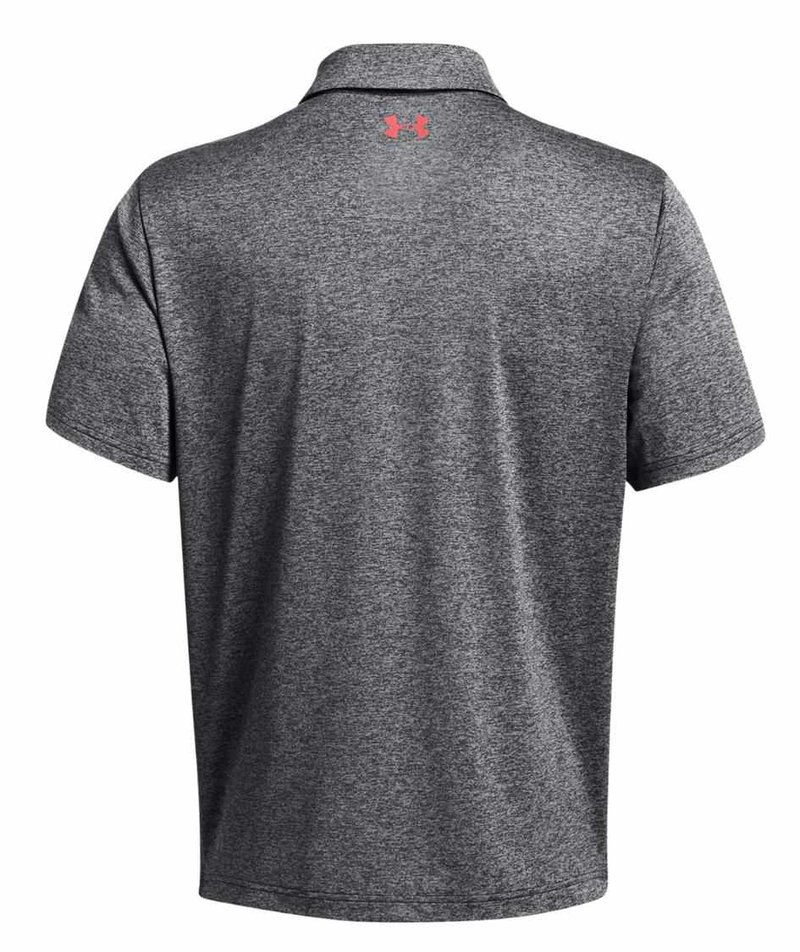 Under Armour Playoff 3.0 Stripe polo uomo, nero/rosso solstice