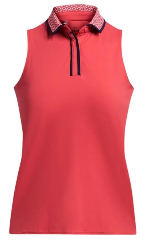 Under Armour Iso-Chill polo da donna, red solstice/white